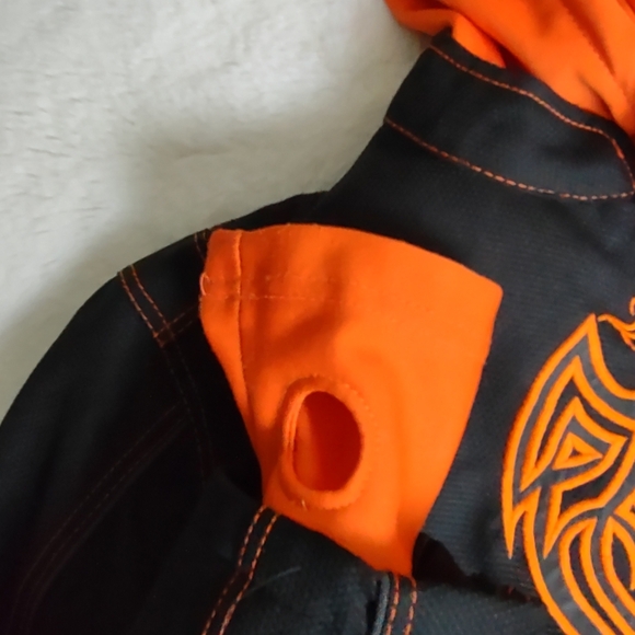 Women's textile motorcycle jacket with embroidered tribal deco. Size Large. - Picture 4 of 8